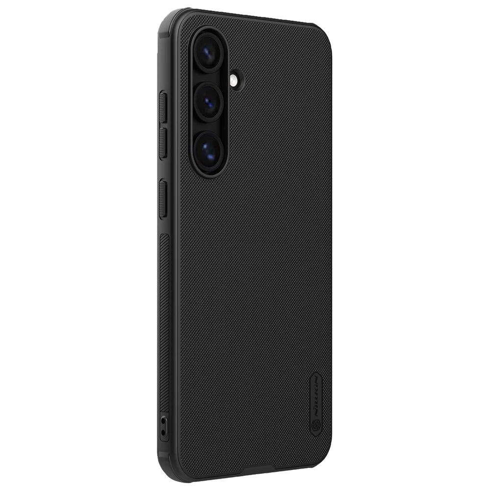 NILLKIN Super Frosted Shield Pro for Samsung Galaxy S24 FE Case PC+TPU Drop-Proof Shell Built-In Magnet Ring - Black - 3