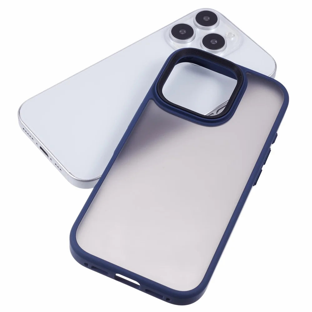 For iPhone 16 Pro Max Case PC+TPU  Frosted Translucent Back Phone Cover - Blue - 5