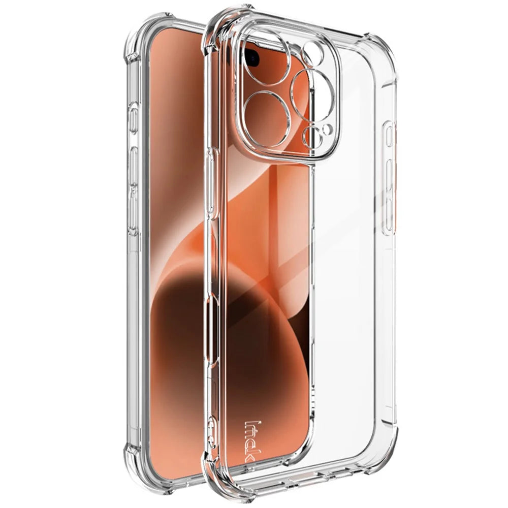 IMAK For iPhone 16 Pro TPU Case Four Corners Anti Drop Cell Phone Cover - Transparent - 1