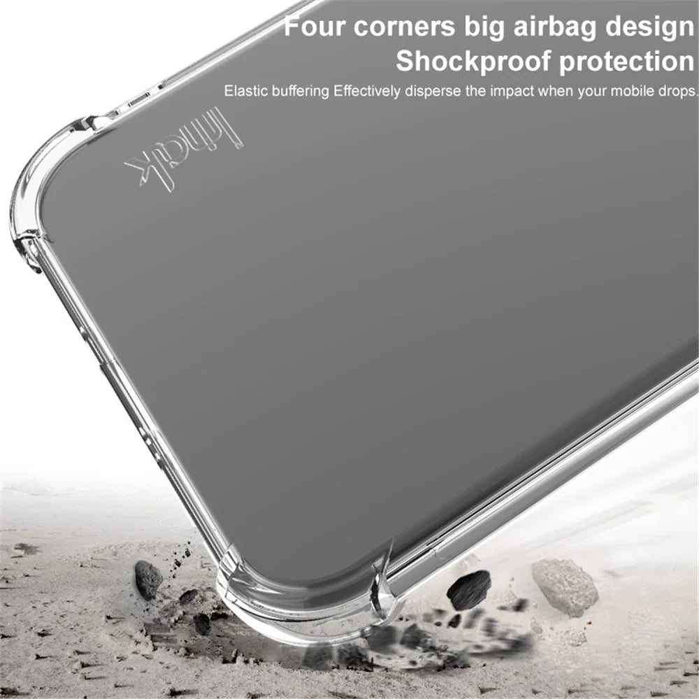 IMAK For iPhone 16 Pro TPU Case Four Corners Anti Drop Cell Phone Cover - Transparent - 6