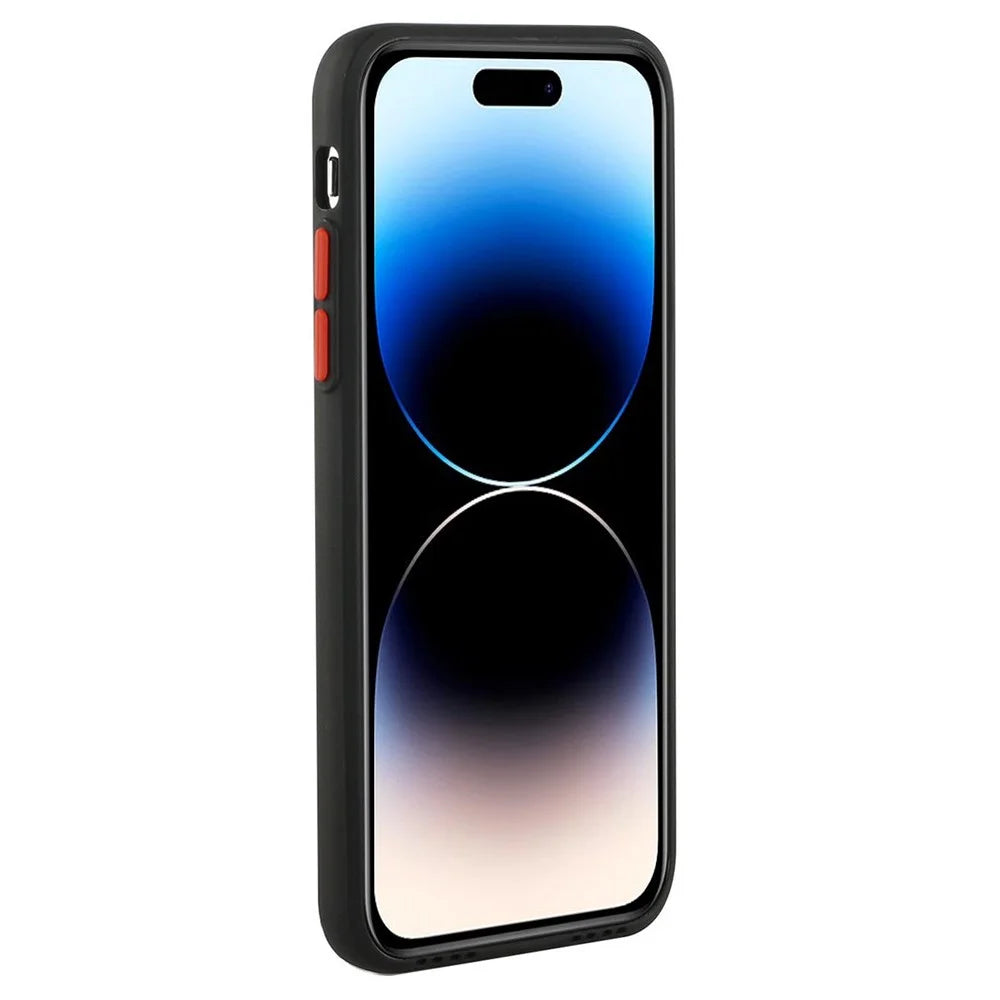 For iPhone 14 Pro Case Anti-Drop TPU Phone Cover with Card Slot - Black - 2