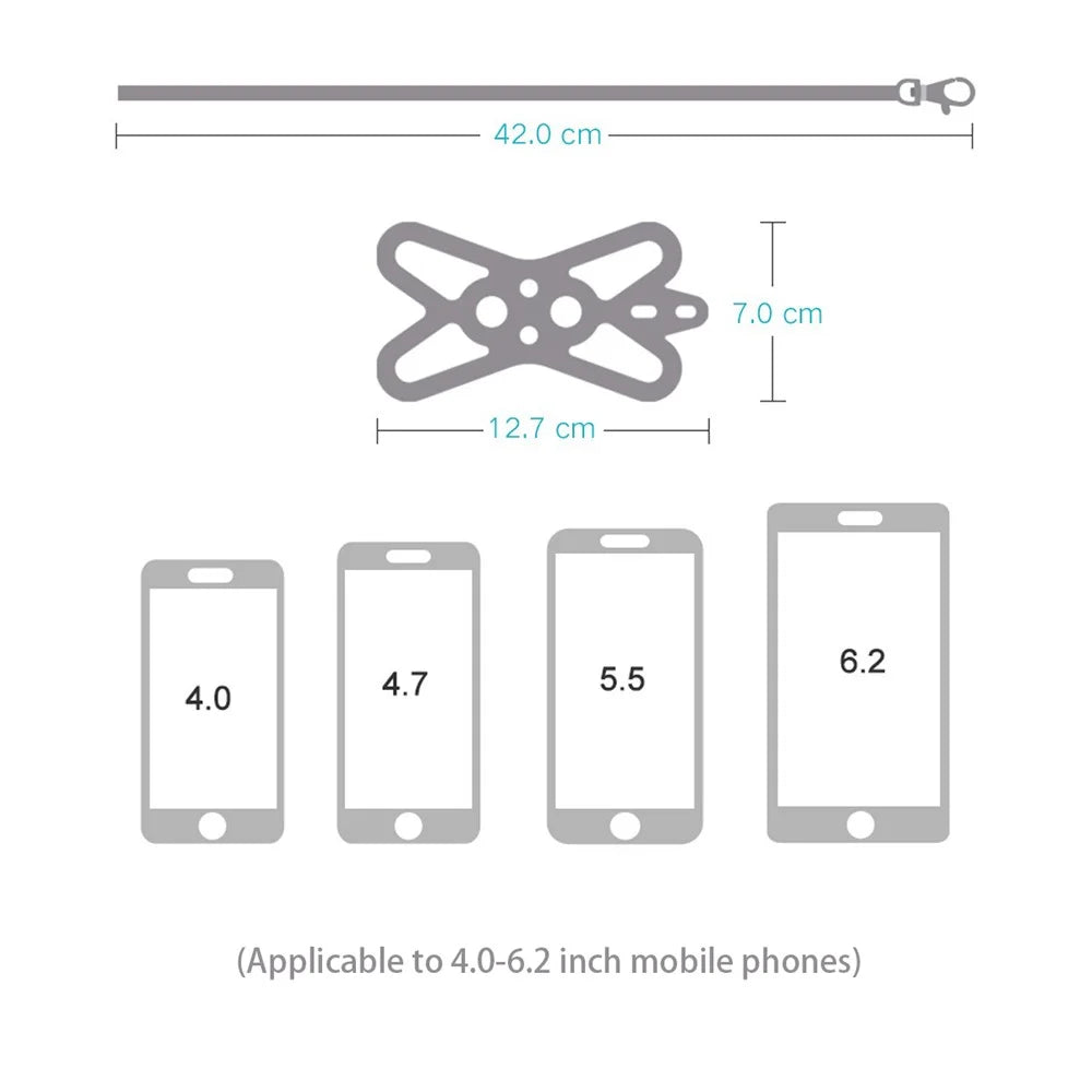 Universal Phone Lanyard Holder Silicone Phone Neck Strap Compatible with 4.7-6.5 inch Smartphones - Grey - 6