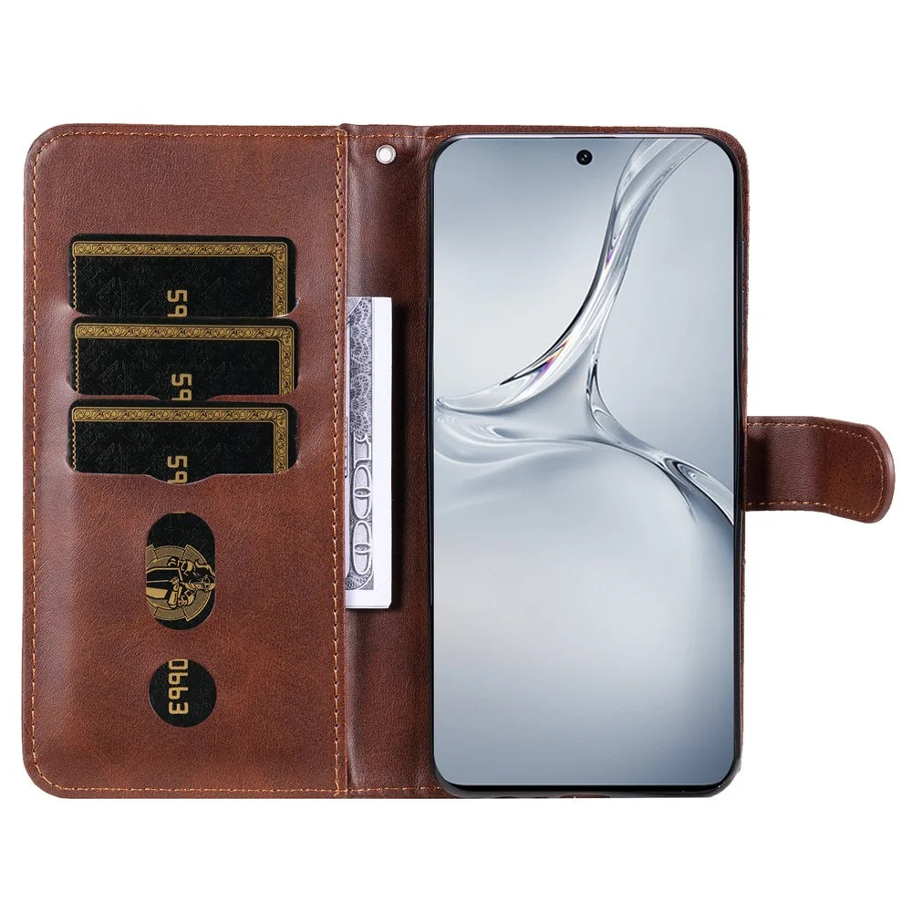 For OnePlus Nord CE4 Lite 5G / Oppo K12x 5G (China) (China) Case Zipper Pocket PU Leather Phone Cover - Brown - 2