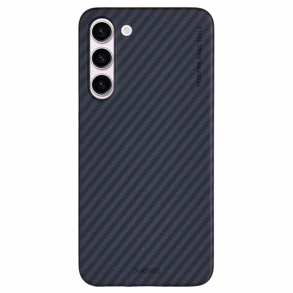 X-LEVEL For Samsung Galaxy S23 Case Carbon Fibre Texture Hard PC Dropproof Cover - 1