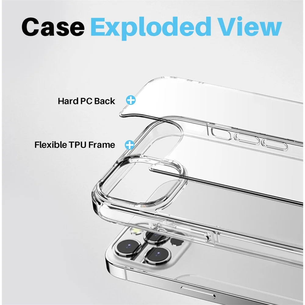 NORTHJO 5 in 1 For iPhone 15 Pro Max Case PC+TPU Phone Cover Set with 2 Screen Protector, 2 Lens Film - 3