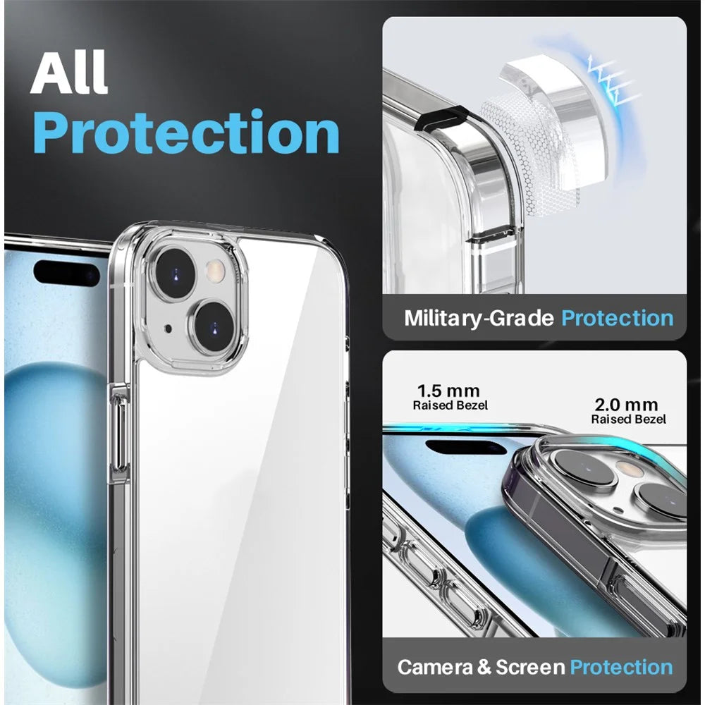 NORTHJO 5 in 1 For iPhone 15 Plus PC+TPU Phone Case Set with 2 Screen Protector, 2 Camera Lens Protector - 2