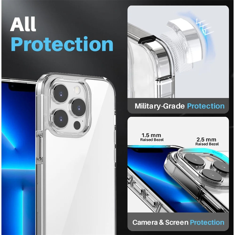 NORTHJO 5 in 1 For iPhone 13 Pro Max PC+TPU Case Set with 2 Screen Protector, 2 Camera Lens Protector - 2