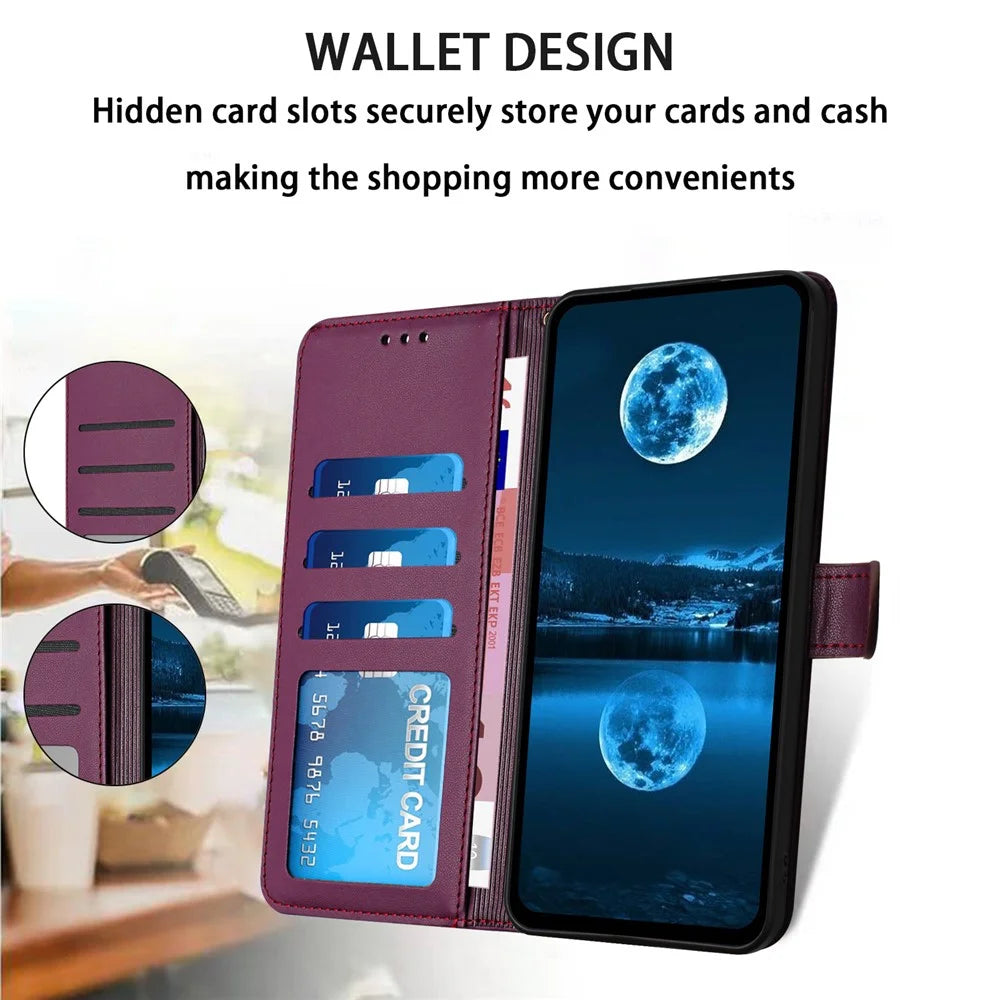 For Samsung Galaxy A05s 4G Shockproof Case Leather Stand Wallet Phone Cover - Purple - 2