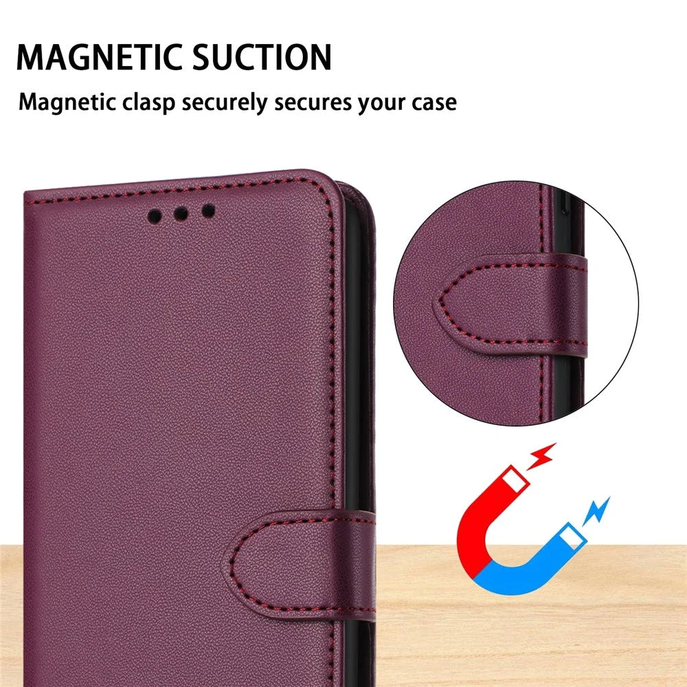 For Samsung Galaxy A05s 4G Shockproof Case Leather Stand Wallet Phone Cover - Purple - 5