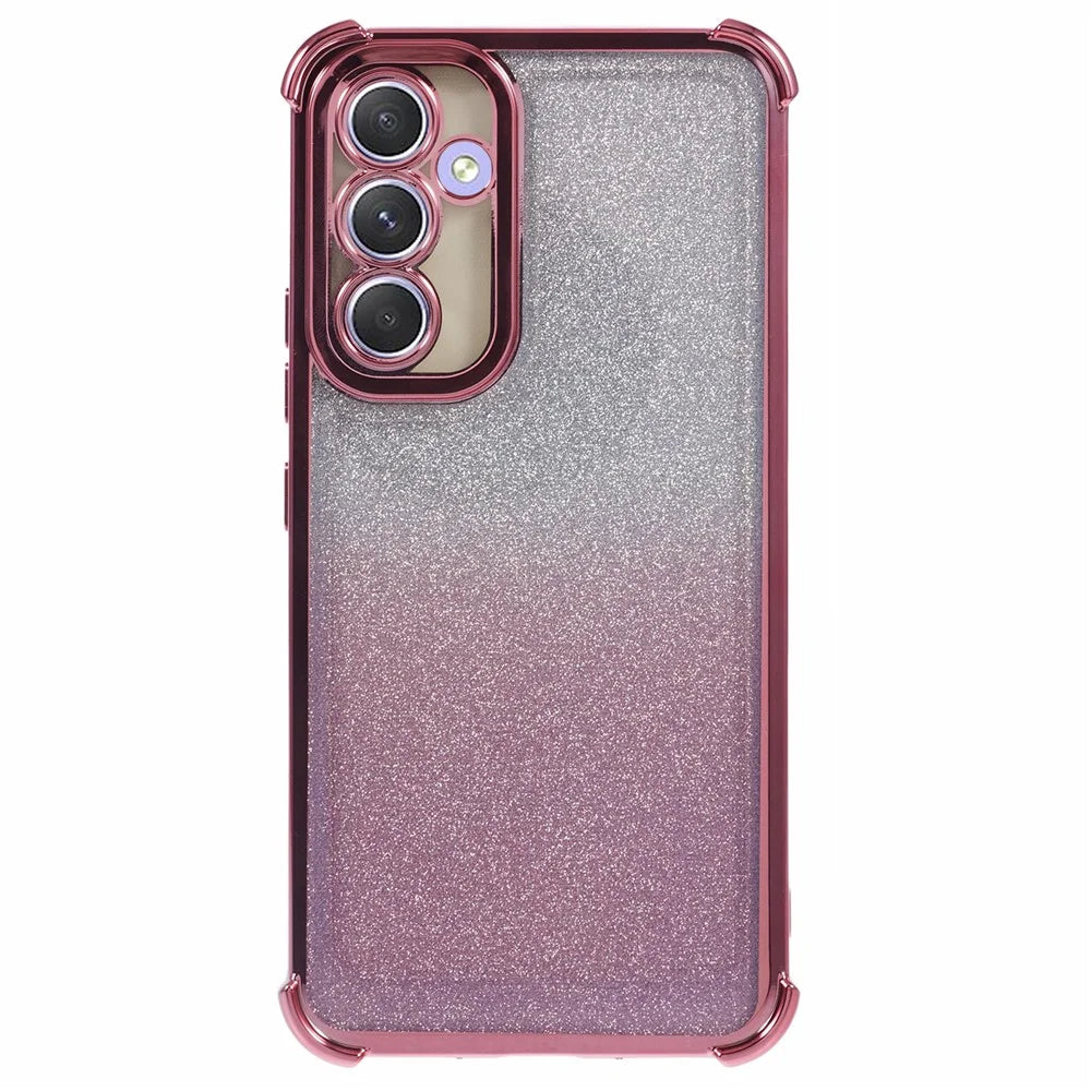 For Samsung Galaxy S23 FE Case Electroplated Glitter TPU Soft Phone Cover - Pink - 1