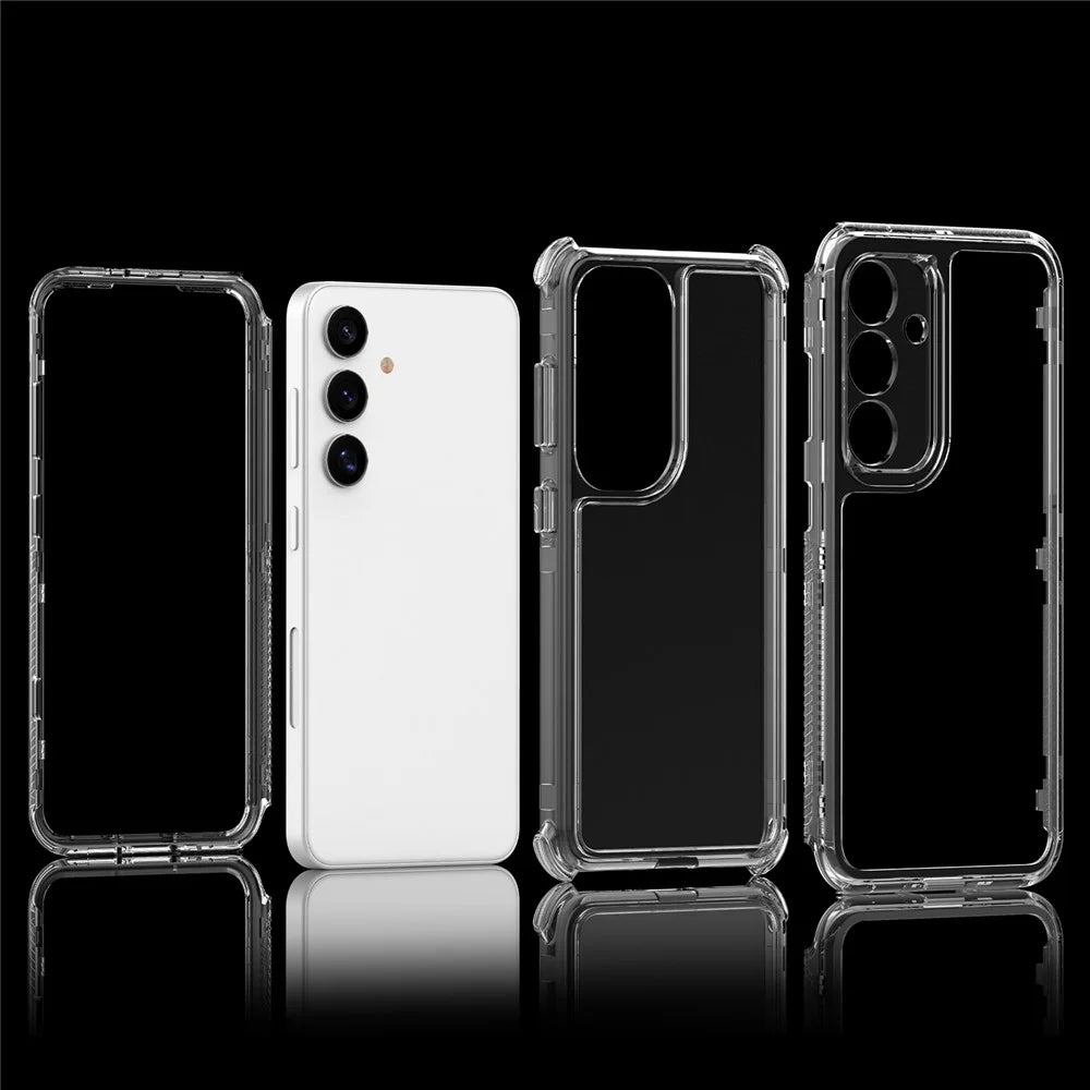 For Samsung Galaxy S24 Case 3-in-1 Acrylic+TPU Transparent Phone Cover - 7
