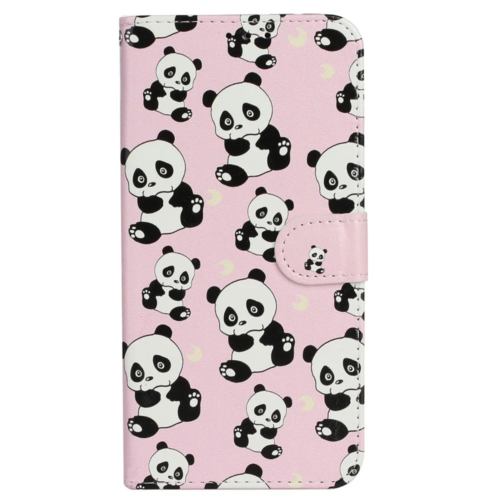 For HMD Pulse Pro Case with Card Holder Pattern Leather Phone Cover - Panda - 5