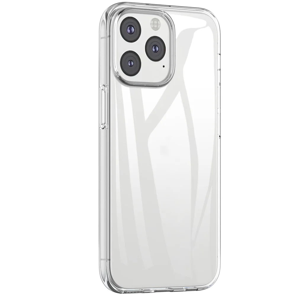 For iPhone 16 Pro Max Clear TPU Anti-drop Phone Case + Camera Lens Film + 2.5D Arc Edge Tempered Glass Screen Film - 2
