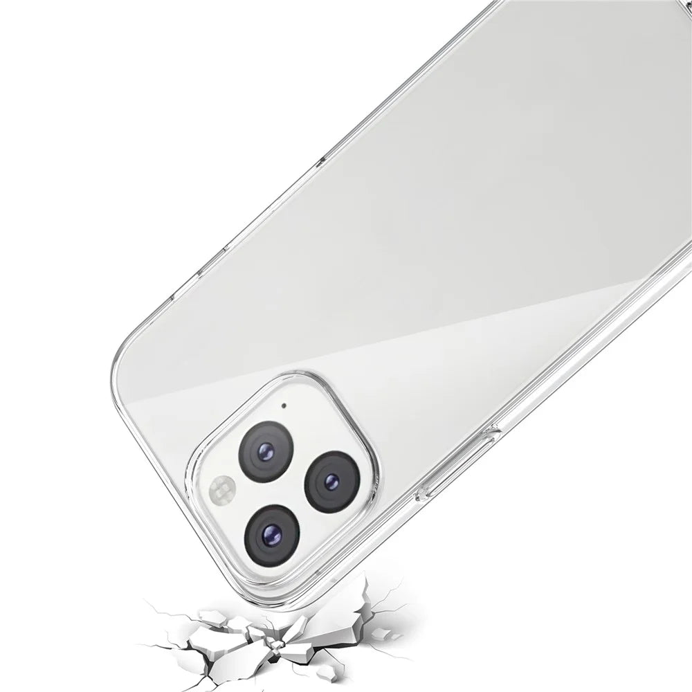 For iPhone 16 Pro Max Clear TPU Anti-drop Phone Case + Camera Lens Film + 2.5D Arc Edge Tempered Glass Screen Film - 6
