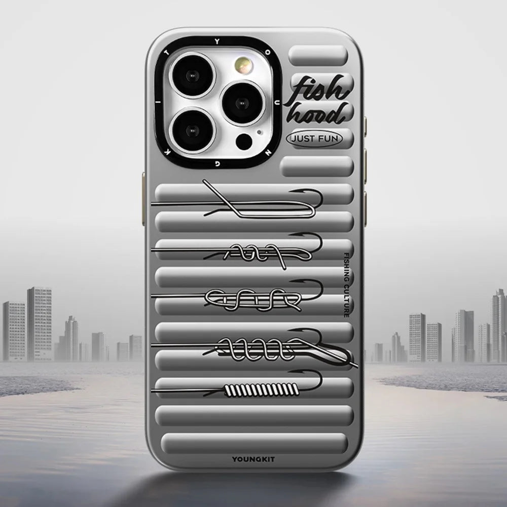 YOUNGKIT Fishing Series For iPhone 14 Pro Magnetic Case IMD Funny Pattern PC+TPU Phone Cover - 2
