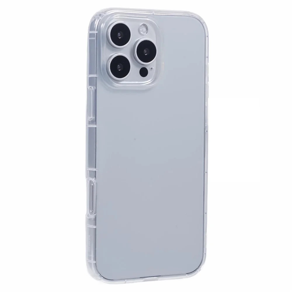 For iPhone 16 Pro Max Clear Case Anti-Drop TPU Phone Cover (Big Rear Lens Hole) - 1