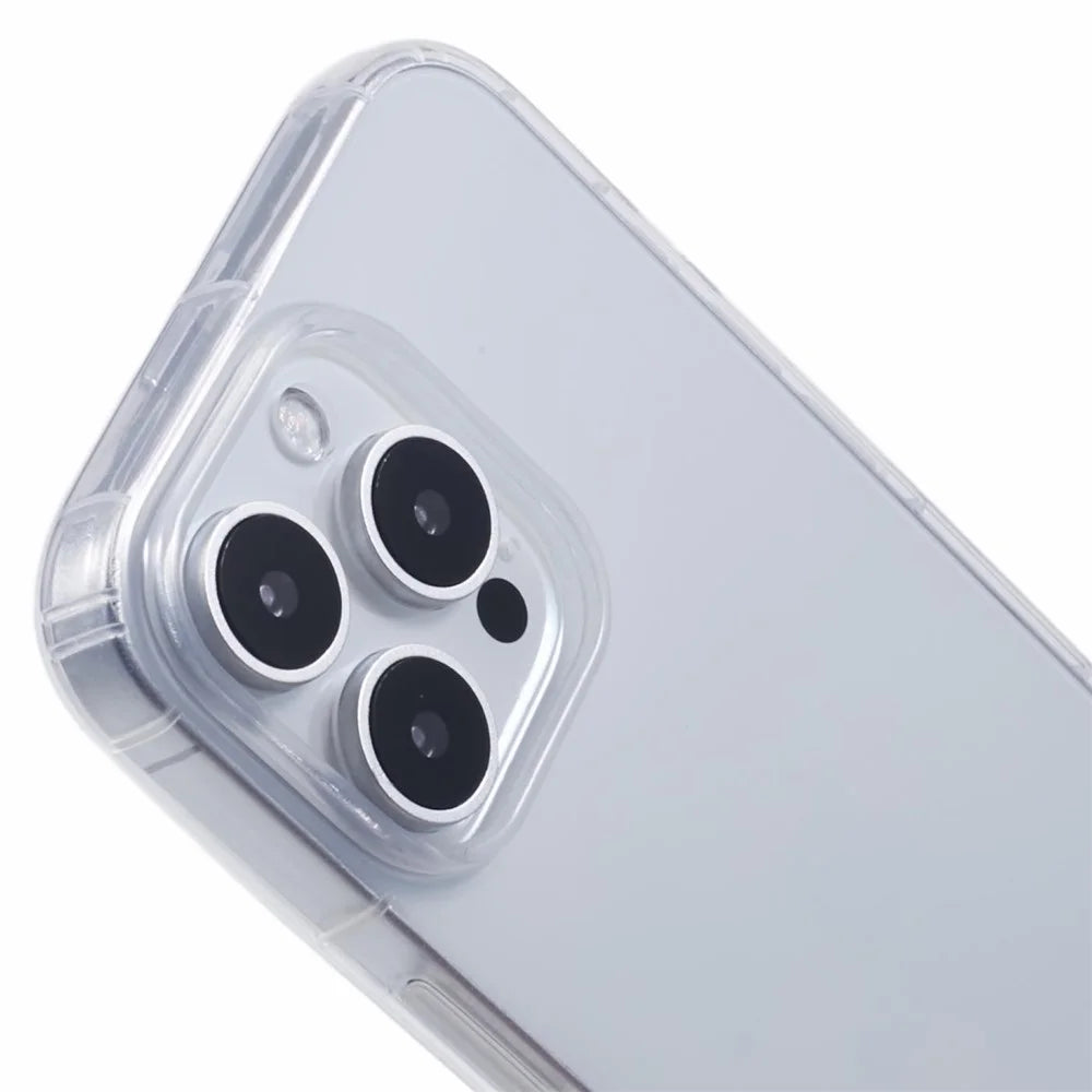 For iPhone 16 Pro Max Clear Case Anti-Drop TPU Phone Cover (Big Rear Lens Hole) - 6