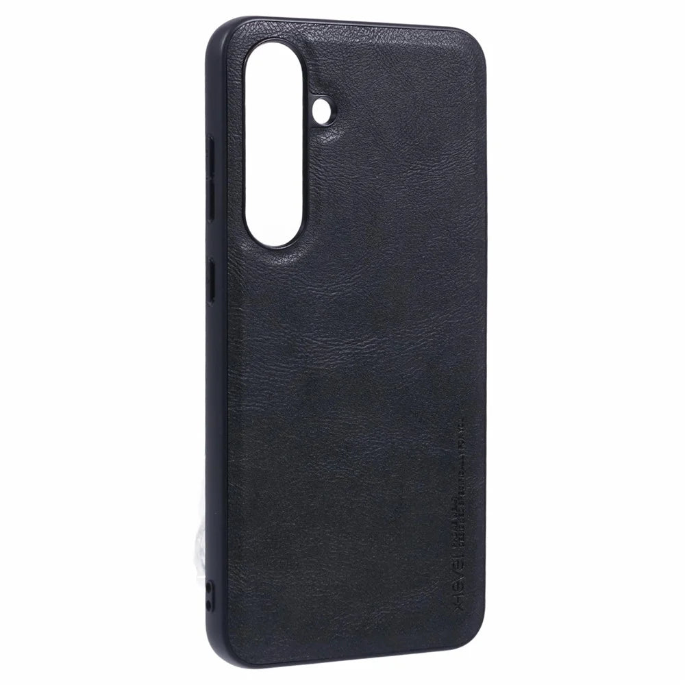 X-LEVEL Bojue-3 Series For Samsung Galaxy S24 FE Case PU Leather Business Phone Back Cover - Black - 3