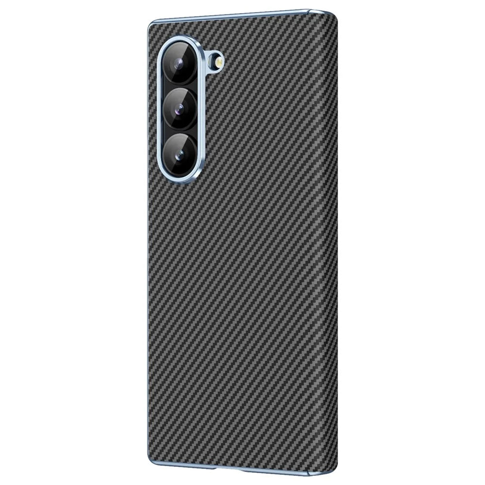 For Samsung Galaxy Z Fold6 5G Case Leather+PC Phone Cover with Hinge Protection - Black - 2