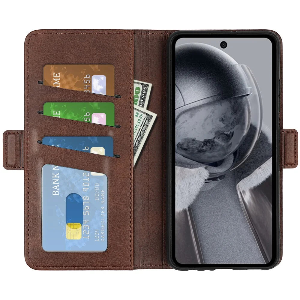 For HMD Pulse / Pulse+ / Pulse Pro Wallet Case Calf Texture Leather Stand Phone Cover - Brown - 2