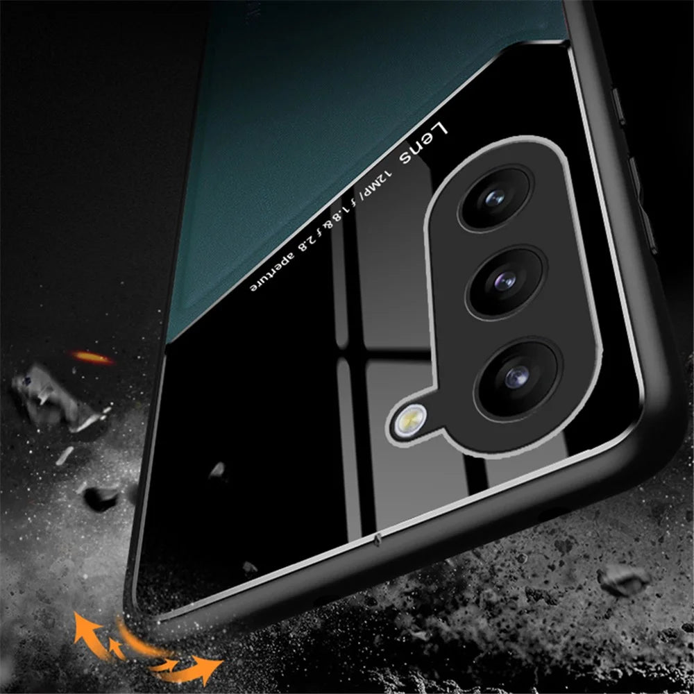 For Samsung Galaxy Z Fold6 5G Case Leather Coated PC+TPU Protective Shockproof Cover - Orange - 6