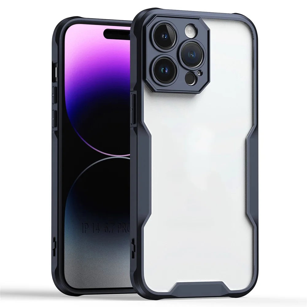 For iPhone 14 Pro Case Military-Grade Drop Protection Shockproof Phone Back Cover - Black - 1