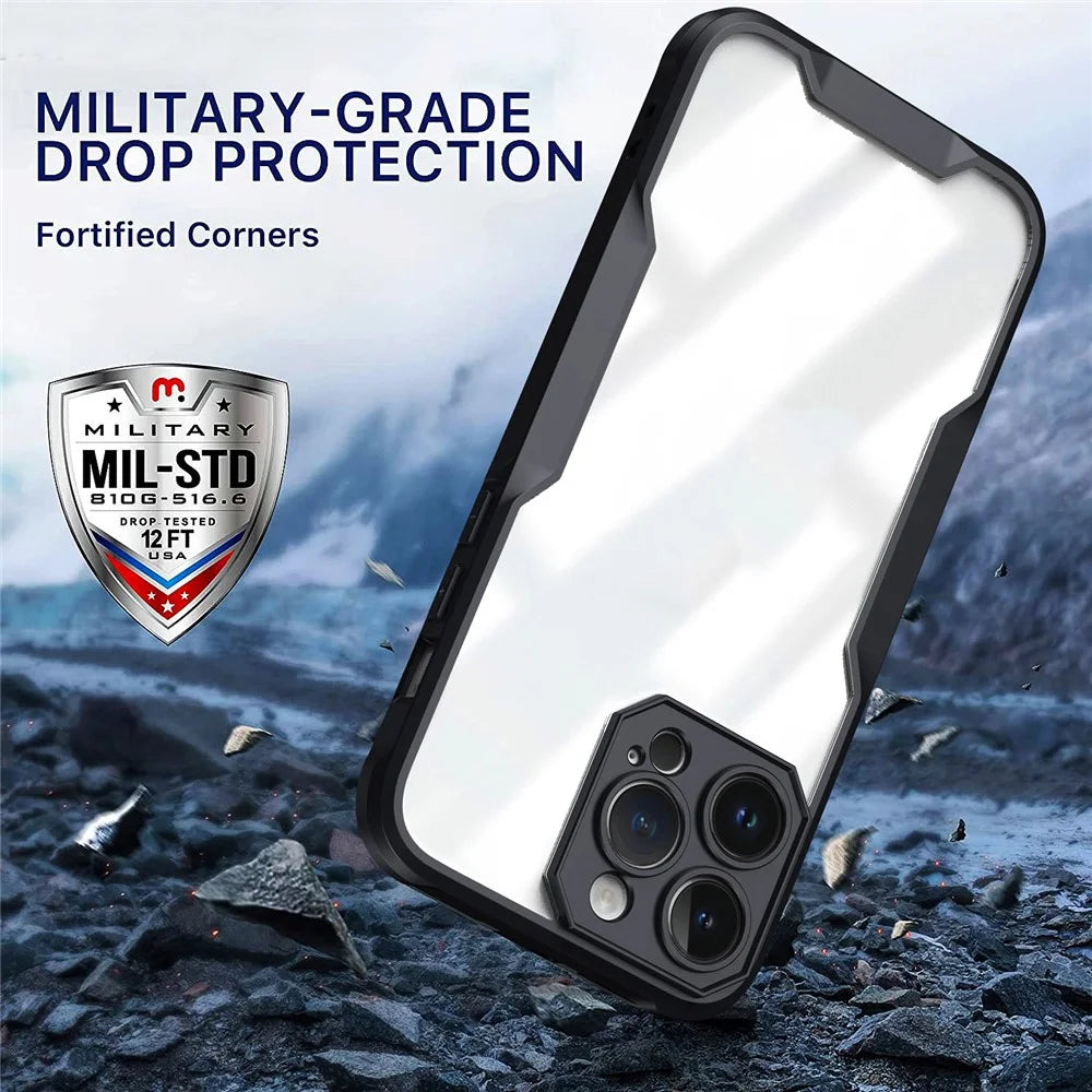 For iPhone 14 Pro Case Military-Grade Drop Protection Shockproof Phone Back Cover - Black - 2
