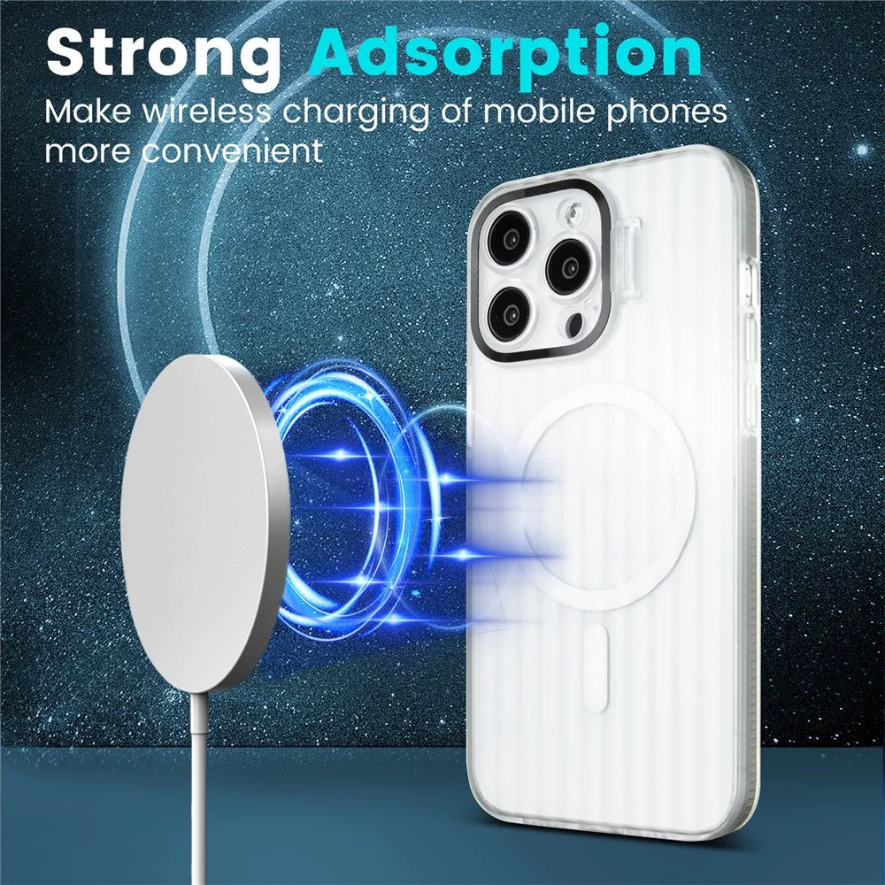 For iPhone 13 Pro Max Case Compatible with MagSafe Camera Kickstand PC+TPU Phone Cover - Blue - 4