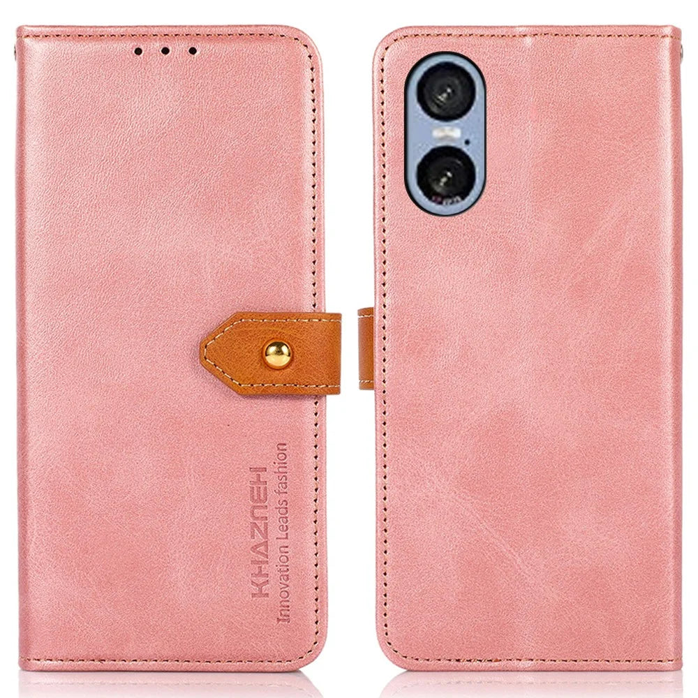 KHAZNEH For Sony Xperia 5 VI Wallet Case Stand Leather Phone Cover - Rose Gold - 1