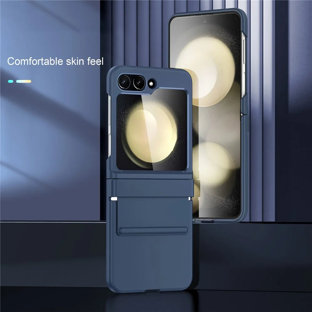 For Samsung Galaxy Z Flip7 FE 5G / Z Flip6 5G Case Shockproof PC+PU Phone Cover - Navy Blue - 2