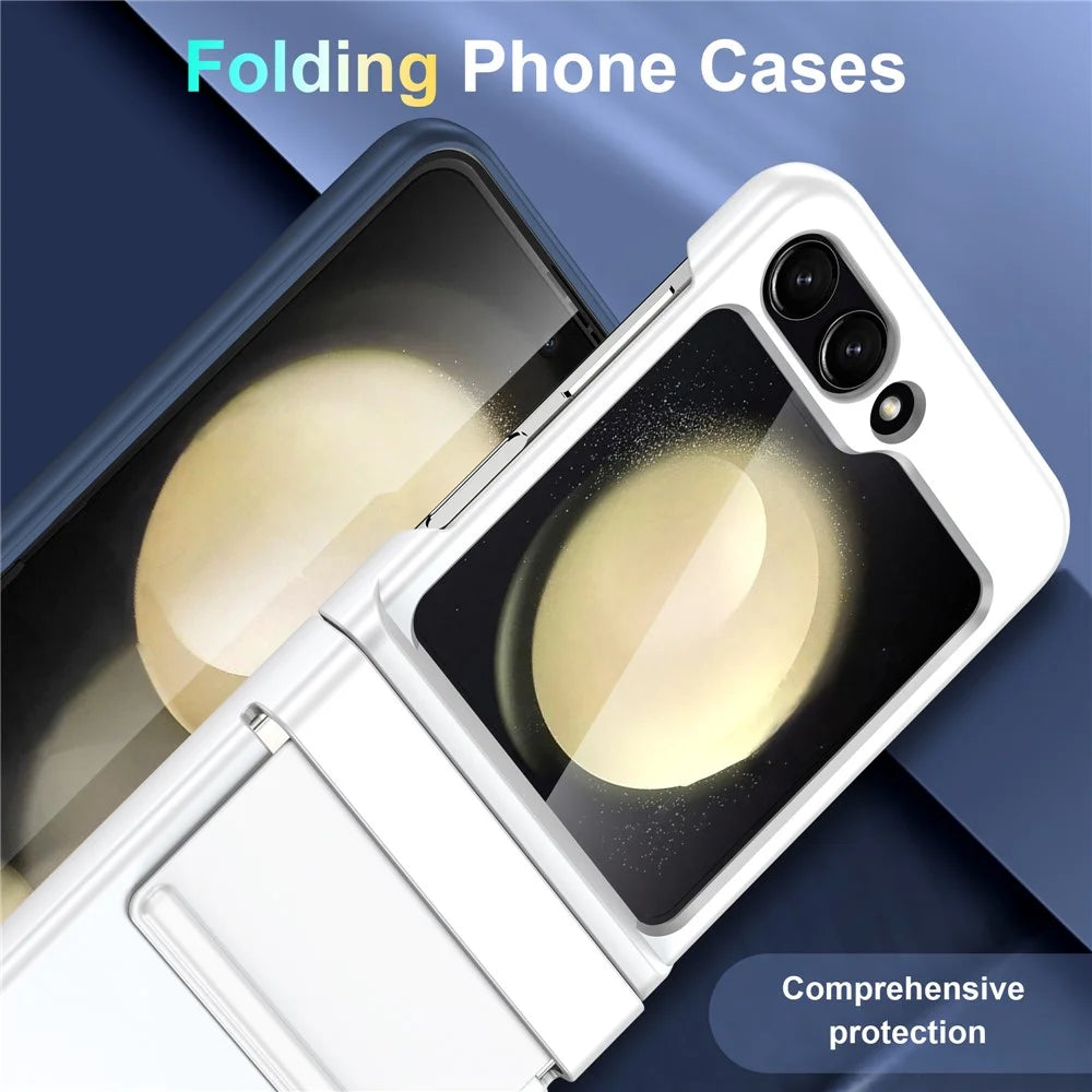 For Samsung Galaxy Z Flip7 FE 5G / Z Flip6 5G Case Shockproof PC+PU Phone Cover - Navy Blue - 6