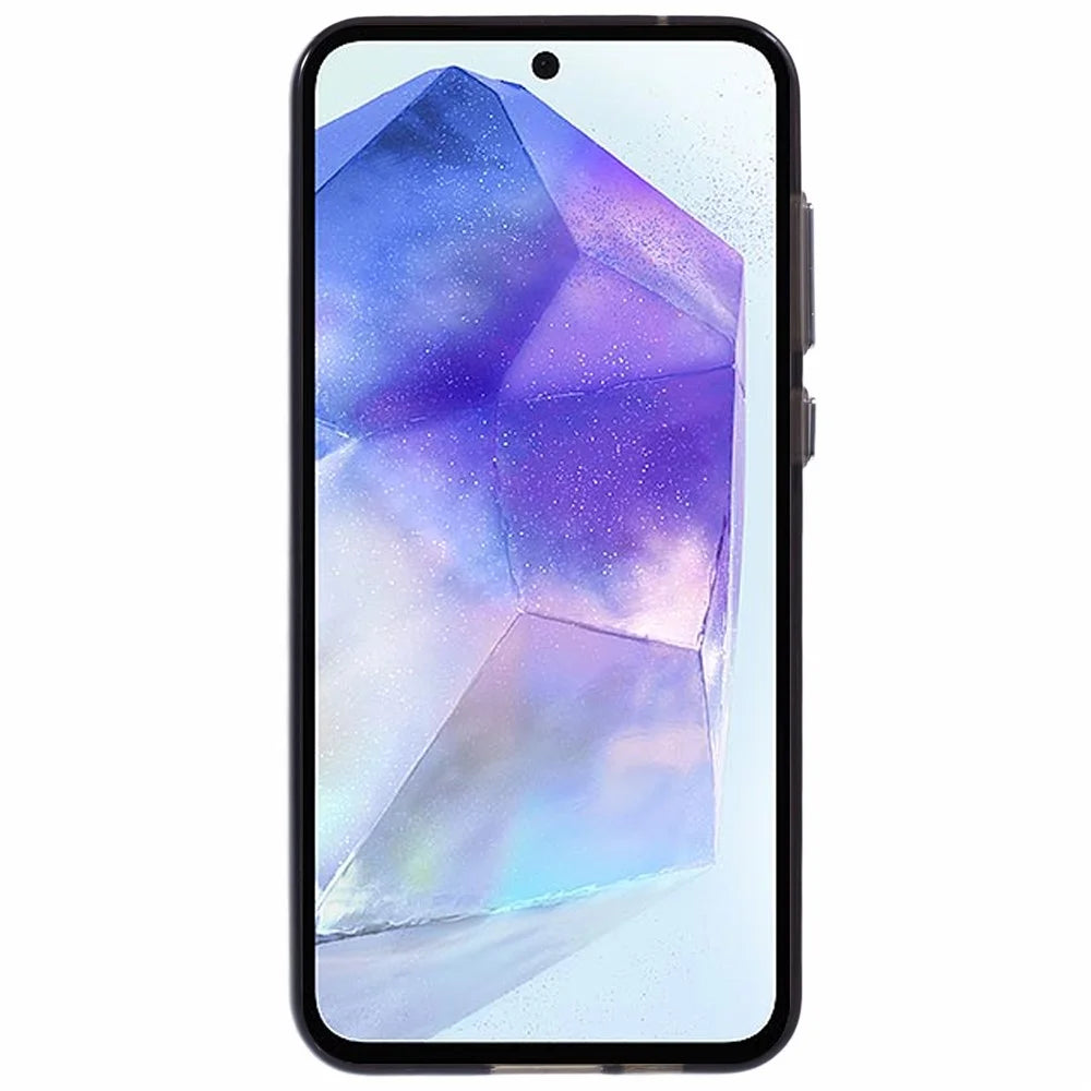 For Samsung Galaxy A55 5G Case TPU + PC Phone Cover 2.0mm Thickness - Transparent Black - 2