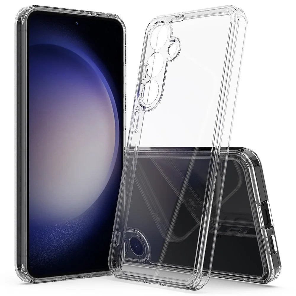 For Samsung Galaxy S24 FE Case TPU+Acrylic Shockproof Clear Phone Cover - 1