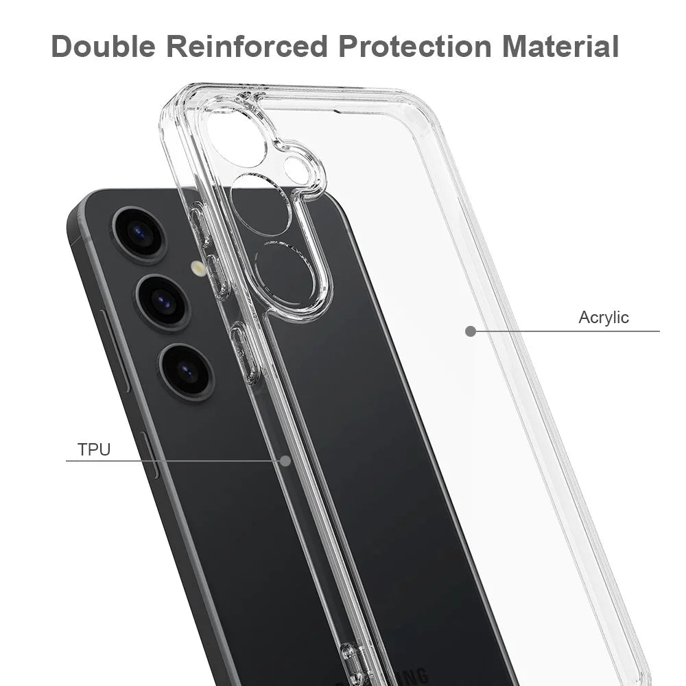 For Samsung Galaxy S24 FE Case TPU+Acrylic Shockproof Clear Phone Cover - 7