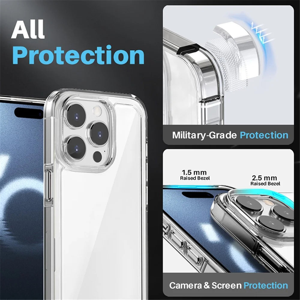 NORTHJO 5 in 1 For iPhone 16 Pro Case PC+TPU Phone Cover with 2 Screen Protector, 2 Lens Protector - 2