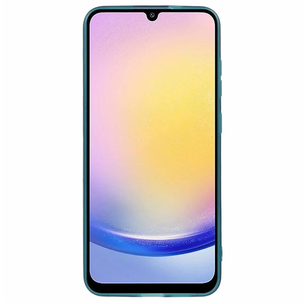 DKSM Series For Samsung Galaxy A15 5G  /  A15 4G Case Electroplated Camera Frame TPU Phone Cover - Transparent Army Green - 2