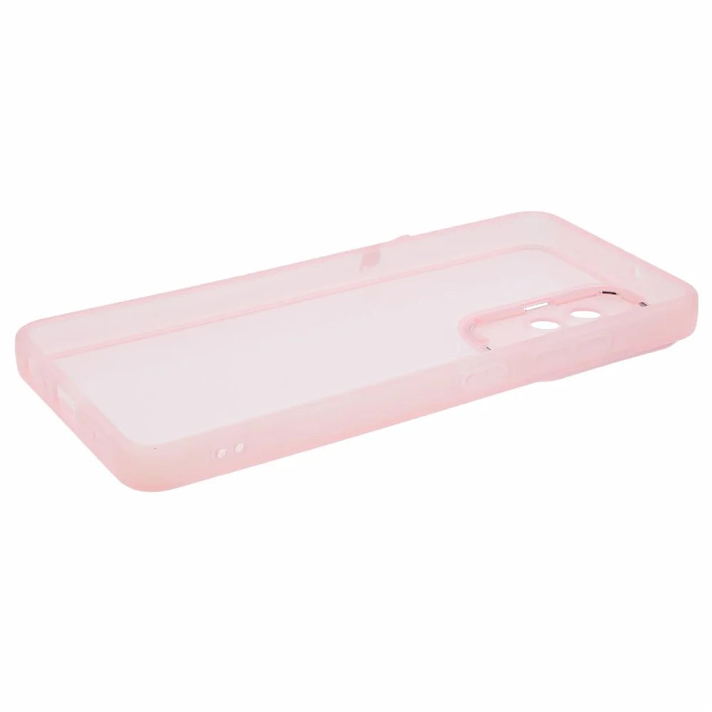 DKSM Series For Samsung Galaxy M32 5G  /  A32 5G Case Electroplated Camera Frame TPU Phone Cover - Transparent Pink - 3