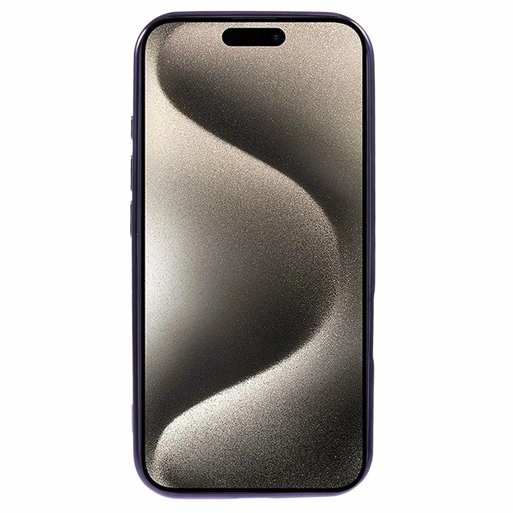 For iPhone 16 Case Compatible with Magsafe Clear TPU Phone Cover with Lens Film - Dark Purple - 2