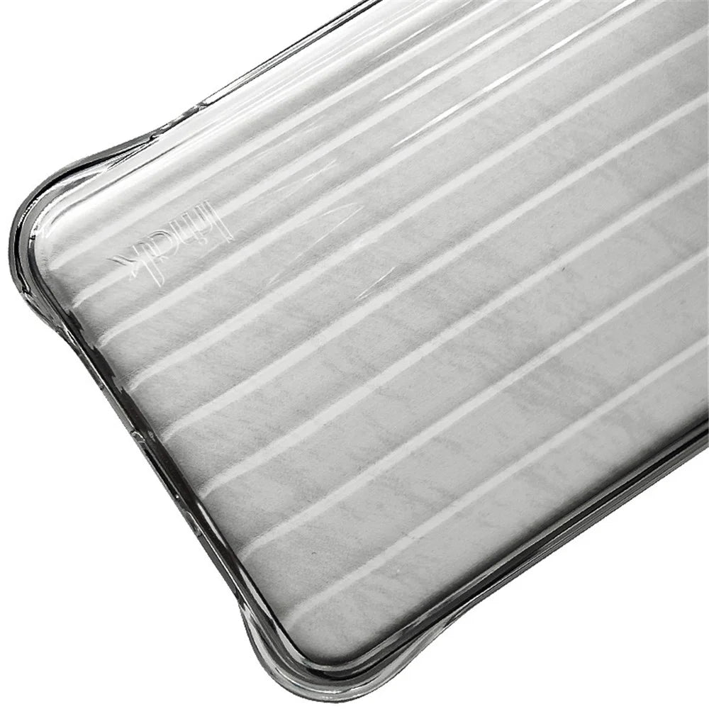 IMAK For Samsung Galaxy S24 FE Case TPU Phone Cover Corrugated Texture - Transparent Black - 4