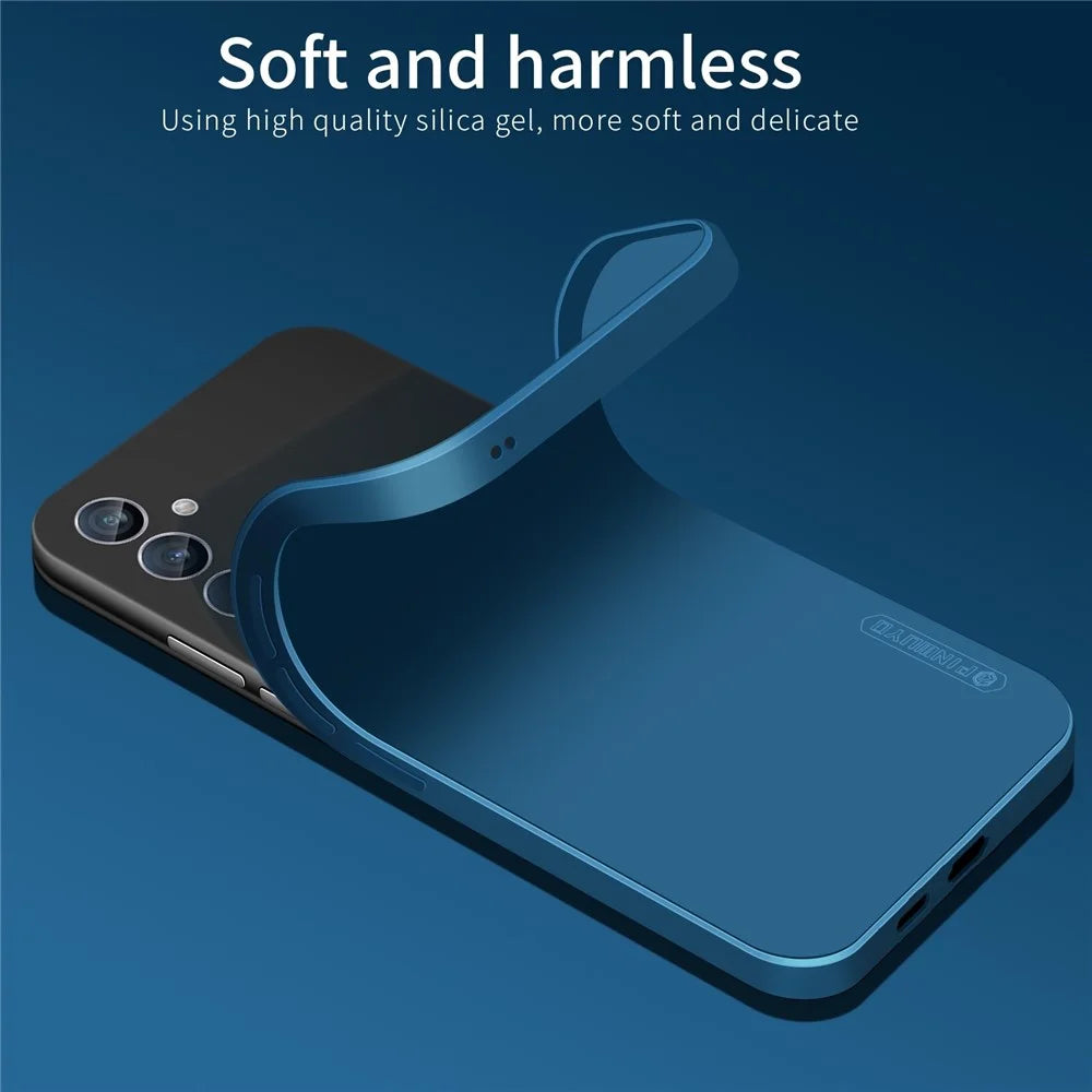 PINWUYO JK Touching Series For Samsung Galaxy S24 FE Case TPU Protective Phone Cover - Navy Blue - 6
