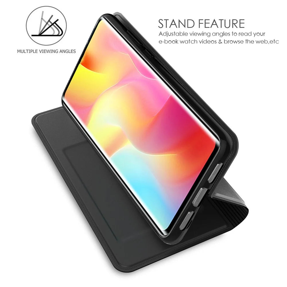 For Sony Xperia 10 VI Case PU Leather Phone Cover with Card Holder Built-In Magnetic Closure - Black - 2