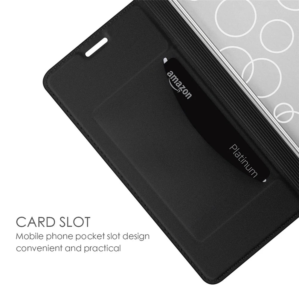 For iPhone 16 Pro Max Case PU Leather Card Holder Flip Phone Cover Strong Magnetic Closure - Black - 4