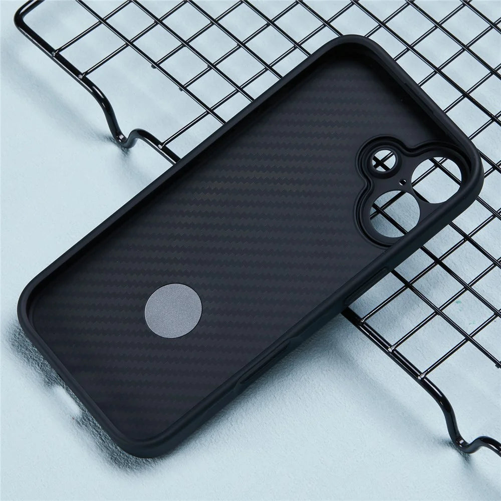 For iPhone 16 Case Carbon Fiber Texture Magnetic Ring Kickstand TPU+PC Phone Cover - 5