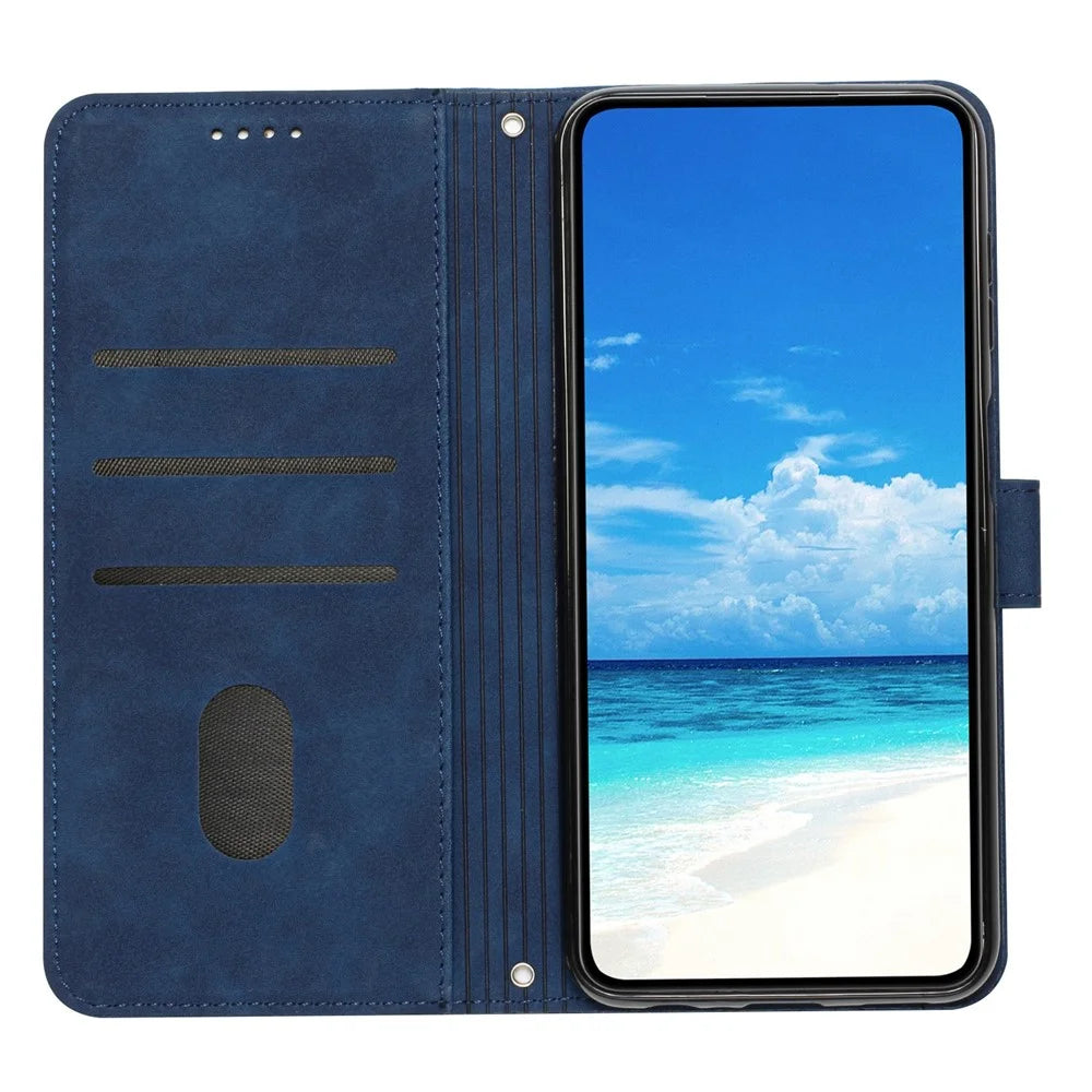 For iPhone 16 Pro Max Case TPU Shockproof Leather Magnetic Folio Phone Cover - Sapphire - 2