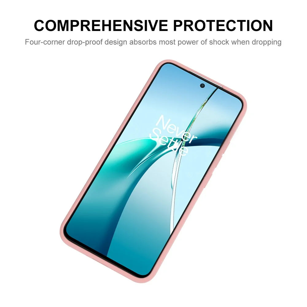 ENKAY HAT PRINCE For OnePlus Nord CE4 5G Case Straight Edge Liquid Silicone Phone Cover - Pink - 2