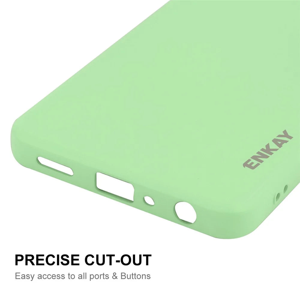 ENKAY HAT PRINCE For Oppo K12x 5G (China) / OnePlus Nord CE4 Lite 5G Case Straight Edge Liquid Silicone Phone Cover - Light Green - 5
