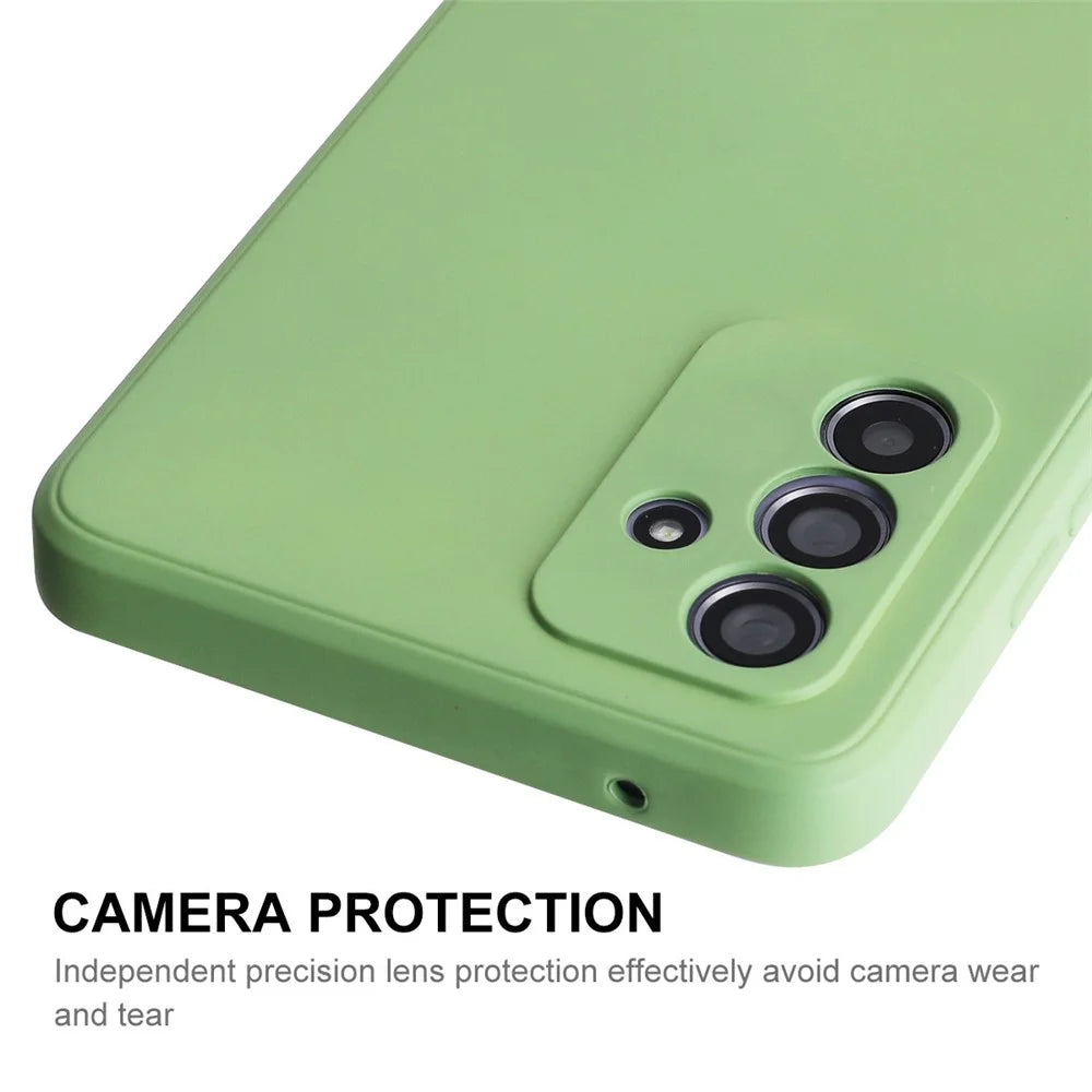 ENKAY HAT PRINCE For Samsung Galaxy A35 5G Case Anti-Scratch Silicone Phone Cover Straight Edge - Light Green - 4