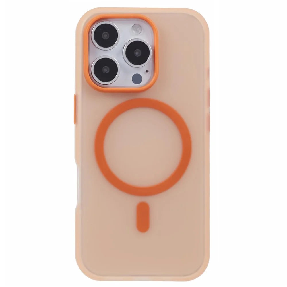 For iPhone 14 Pro Max Case Compatible with MagSafe Anti-Fingerprint Matte TPU Phone Cover - Orange - 3