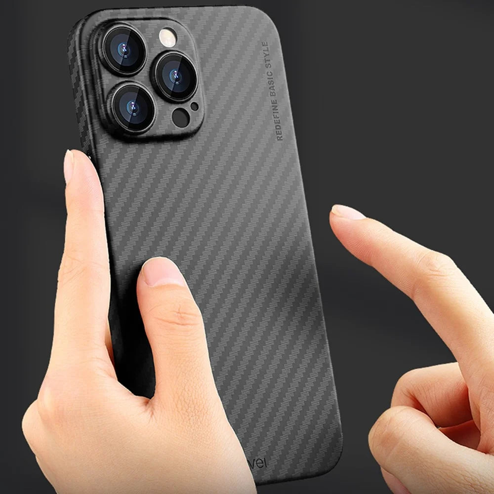 X-LEVEL For iPhone 16 Pro Max Case Slim Hard PC Phone Cover Carbon Fiber Texture - 5