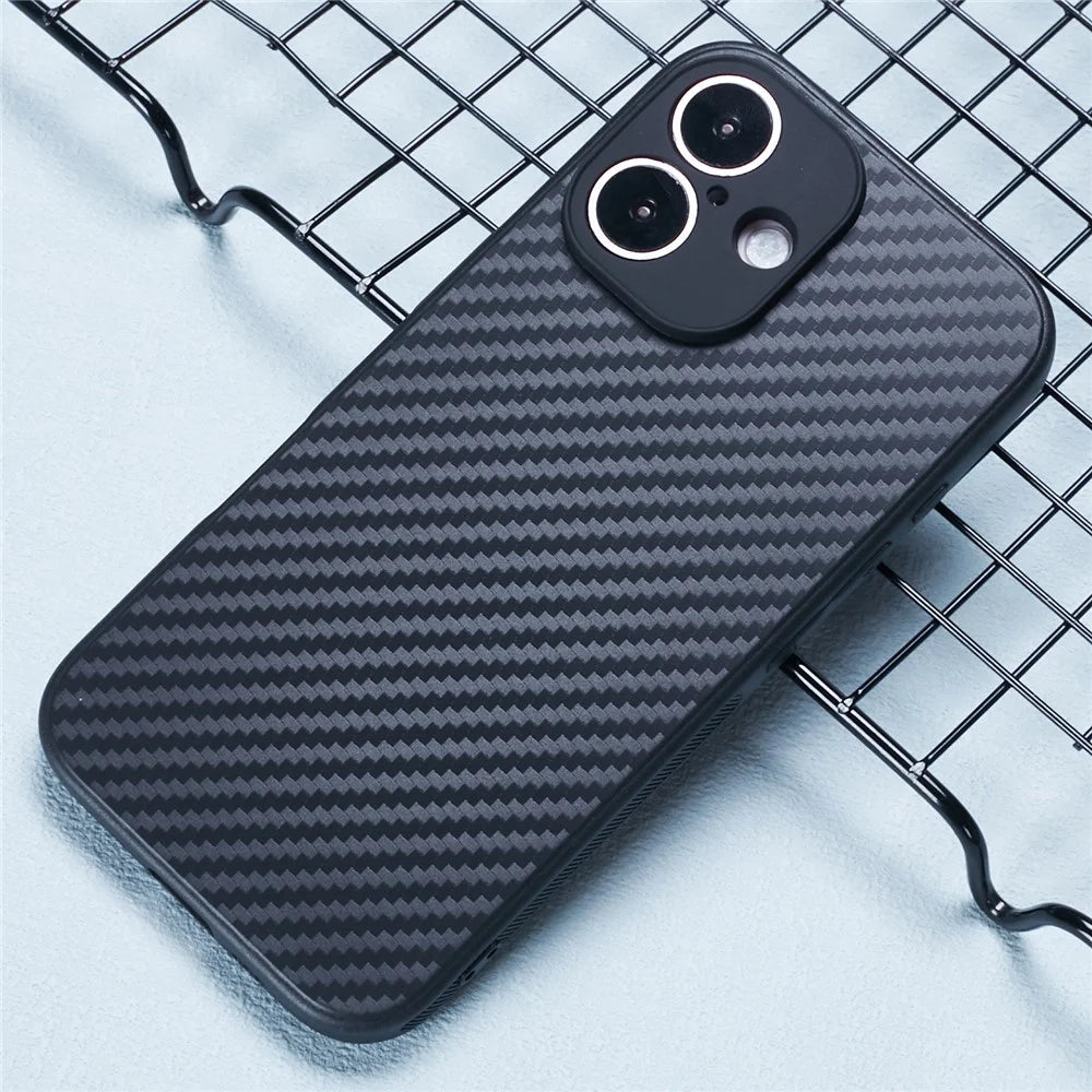 For iPhone 16 Plus Case Carbon Fiber Texture TPU Anti-Scratch Phone Cover - 3